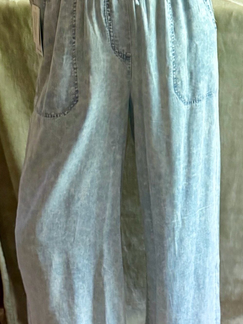 SPLENDID Angie Light Stone Wash Wide-Leg Drawstring Pant with Tie XS NWT’s - Picture 15 of 15